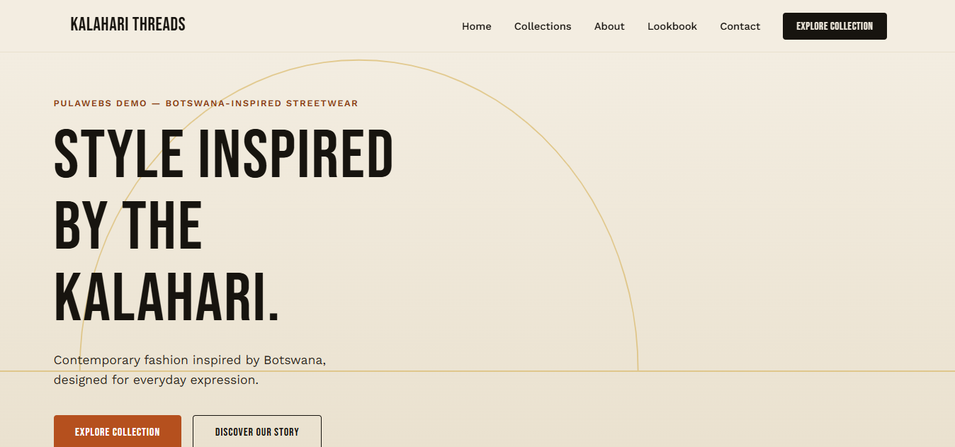 Kalahari Threads website preview