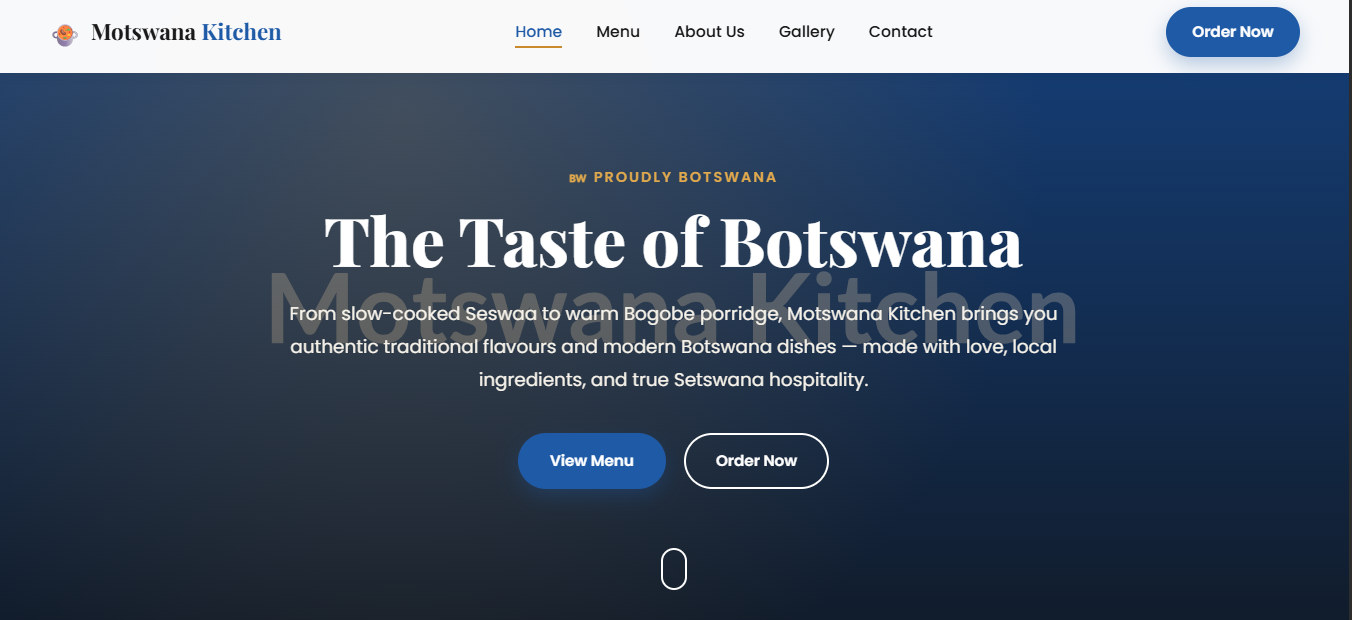 Motswana Kitchen website preview